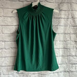 PREOWNED VINTAGE SERENADE NEW YORK HIGH NECK GREEN TANK TOP L LARGE
